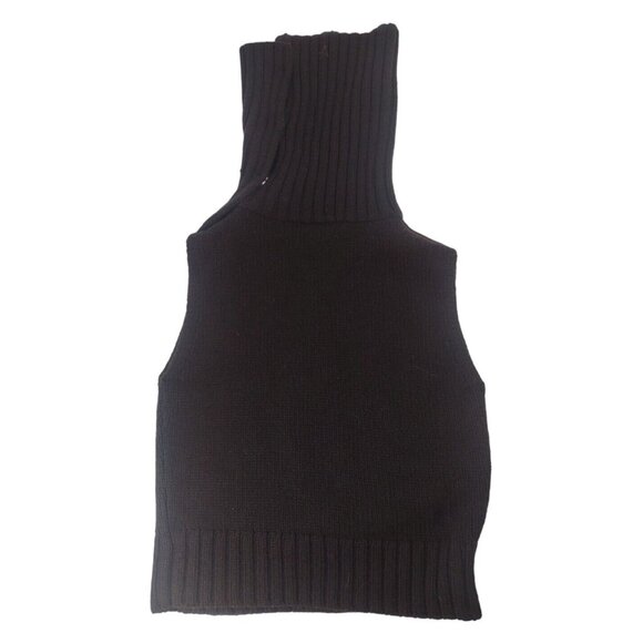 Theory 100% Wool Brown Knit Cropped Turtleneck Sweater Vest Minimalist - Size S - Picture 4 of 8